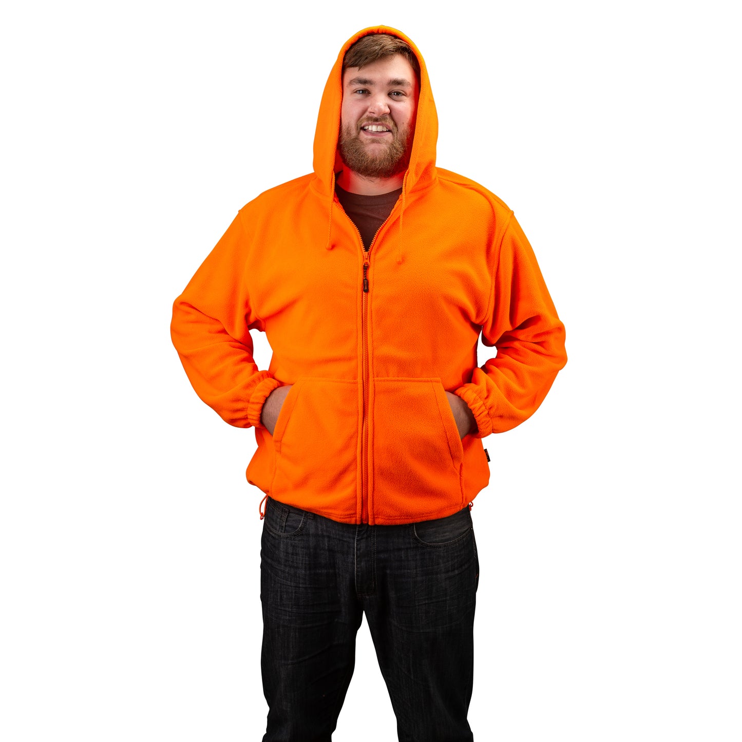 TrailCrest by Treel Chambliss Full Zip Safety Blaze Orange Sweatshirt Hoody