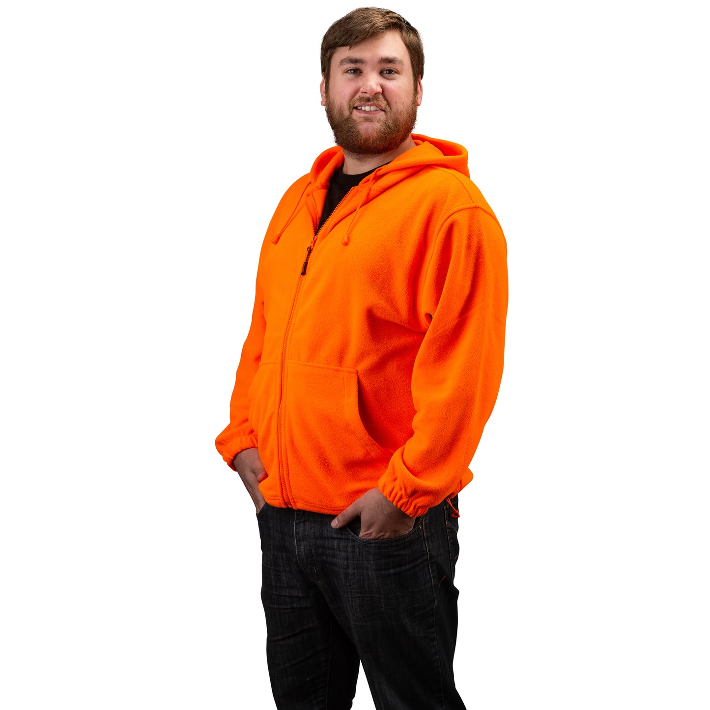 TrailCrest by Treel Chambliss Full Zip Safety Blaze Orange Sweatshirt Hoody