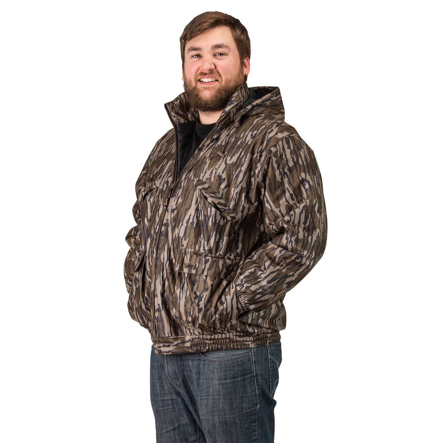 TrailCrest by Treel Men's Mossy Oak Tactical Hoodie Jacket-Insulated & Waterproof Warm Camo Gear Coat