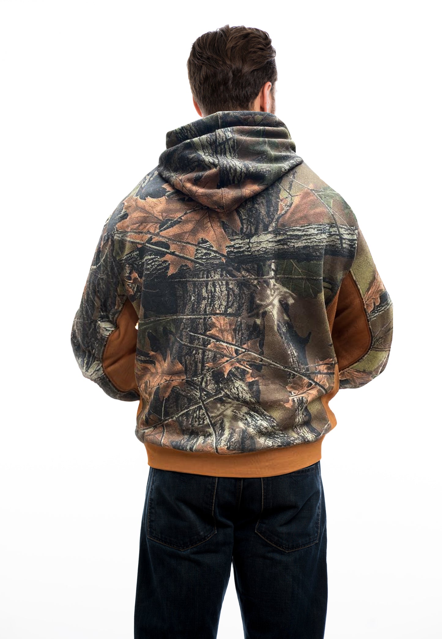 TrailCrest by Treel Mens Camo Hoodie Sweatshirt With Flag