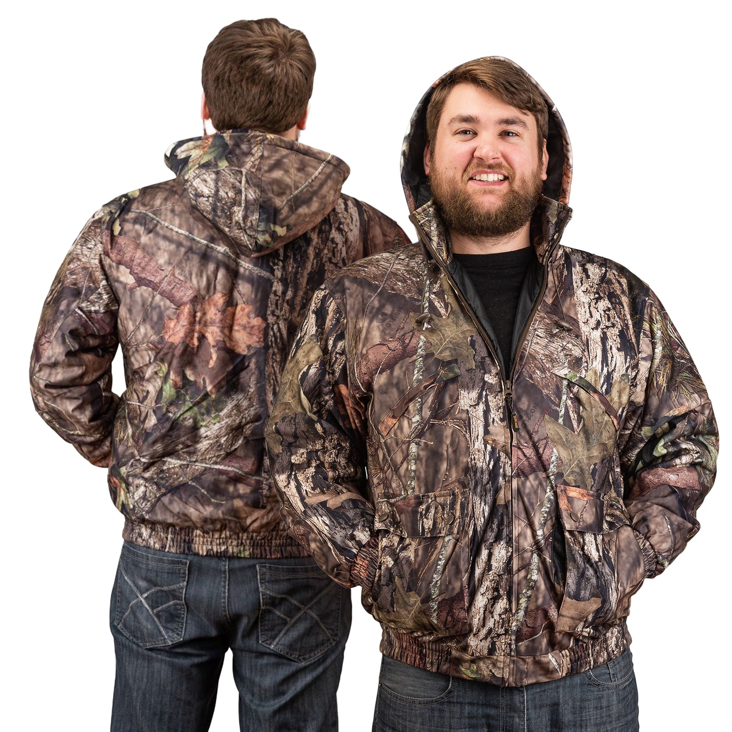 TrailCrest by Treel Men's Mossy Oak Tactical Hoodie Jacket-Insulated & Waterproof Warm Camo Gear Coat