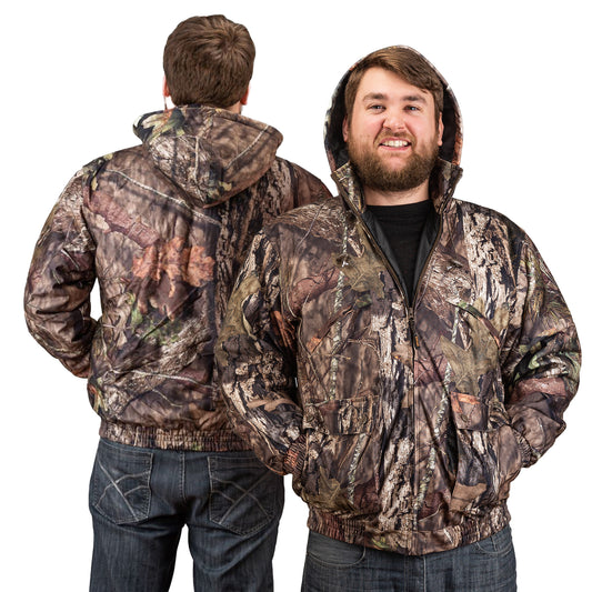 TrailCrest by Treel Men's Mossy Oak Tactical Hoodie Jacket-Insulated & Waterproof Warm Camo Gear Coat