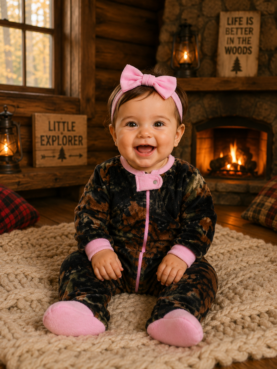 TrailCrest by Treel Infant Camo One Piece Play Footie Fleece Crawler