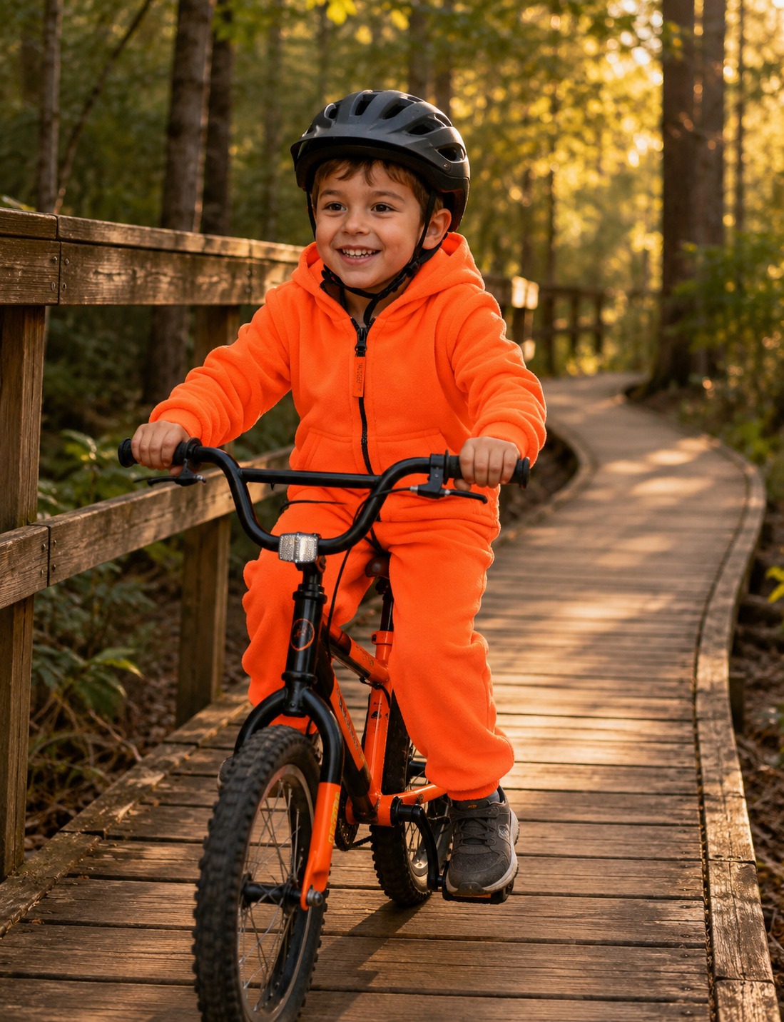 TrailCrest by Treel Toddler Safety Blaze Orange Full Zip Hoody Sweatshirt Fleece Jacket & Pants Set