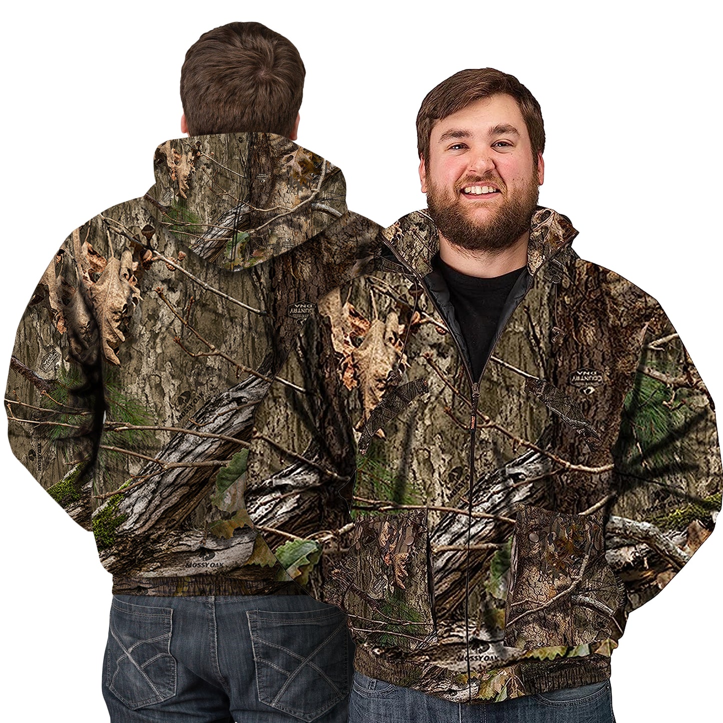 TrailCrest by Treel Men's Mossy Oak Tactical Hoodie Jacket-Insulated & Waterproof Warm Camo Gear Coat