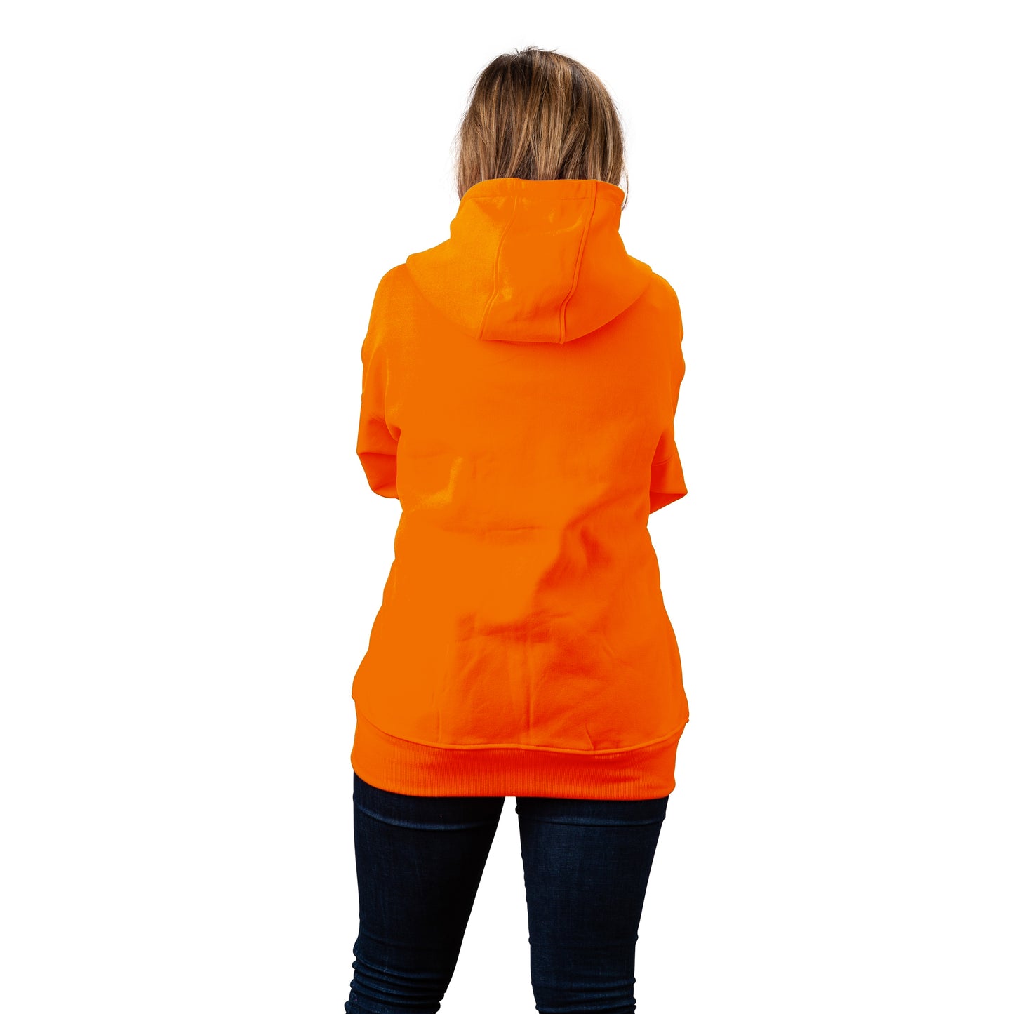 TrailCrest by Treel Orange Safety Full Zip High Visibility Thick Fleece Hooded Sweatshirt Hunting Jacket