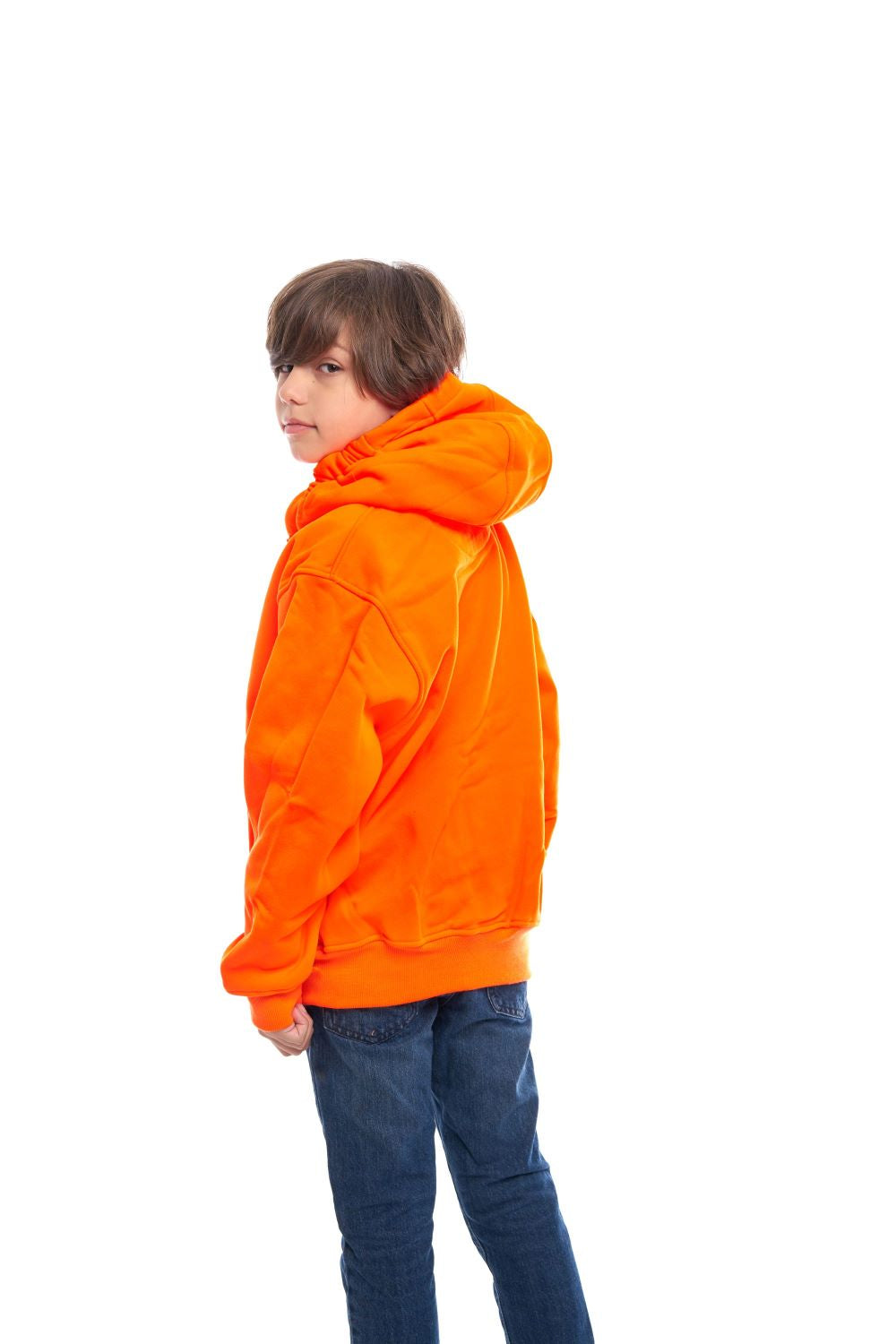 TrailCrest by Treel Kid's Orange Safety Full Zip High Visibility Thick Fleece  Hooded Sweatshirt Hunting Jacket