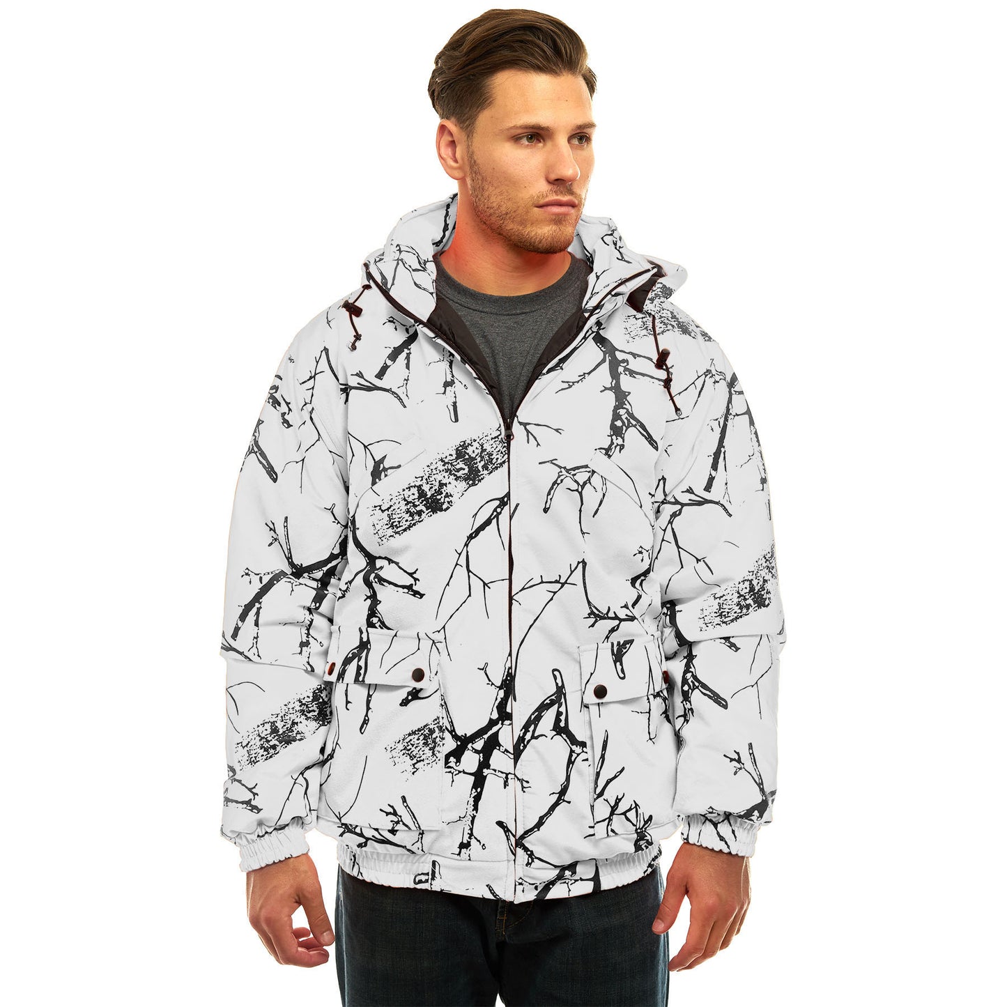 TrailCrest by Treel Men's Tactical Jacket - Insulated & Waterproof Warm Camo Hunting Coat