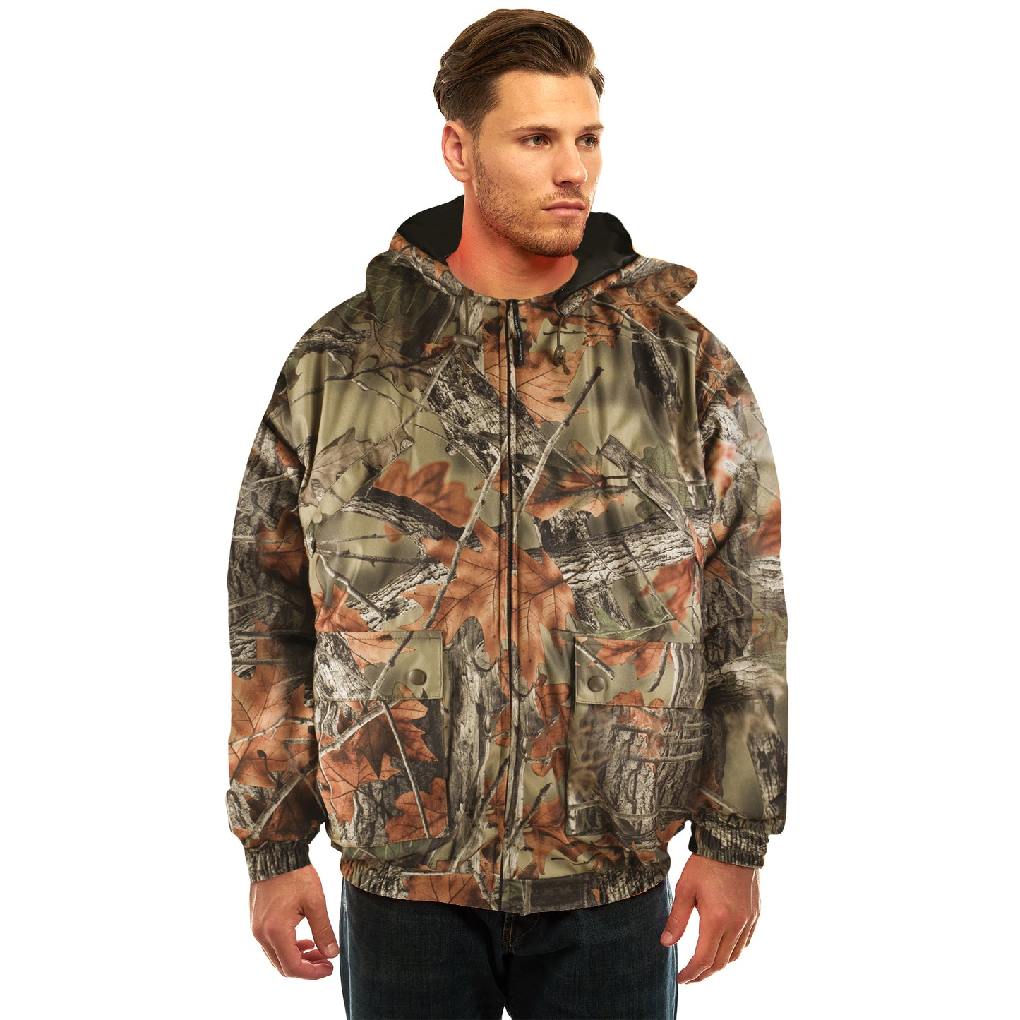 TrailCrest by Treel Men's Tactical Jacket - Insulated & Waterproof Warm Camo Hunting Coat
