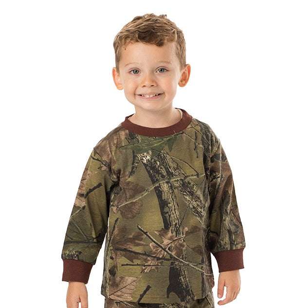 TrailCrest by Treel Toddler Long Sleeve Crew Neck Camo Cotton T-Shirt