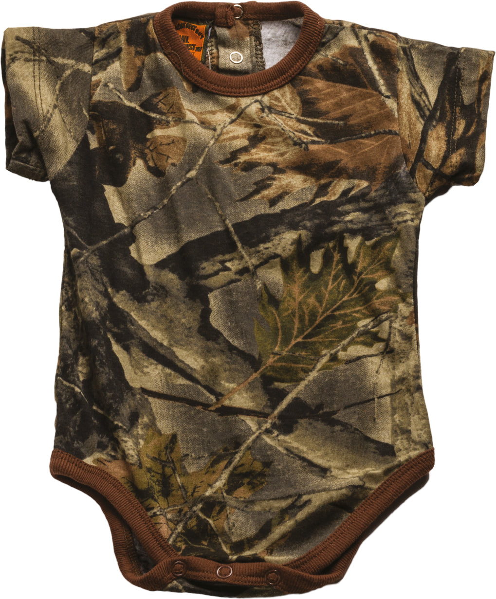 TrailCrest by Treel Newborn Baby Infant Camo Undershirt- Short Sleeve Romper Bodysuit