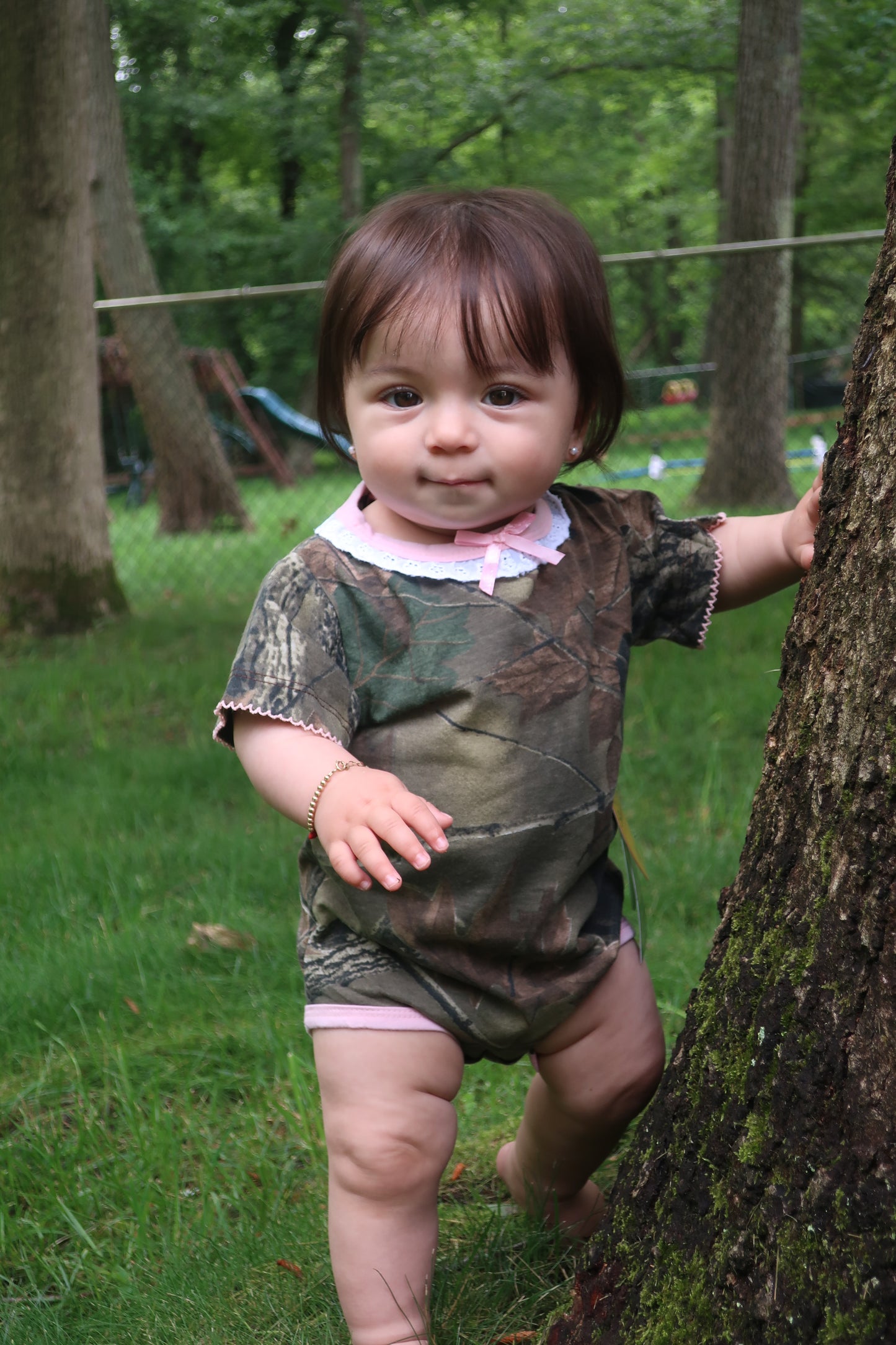 TrailCrest by Treel Newborn Baby Infant Camo Undershirt- Short Sleeve Romper Bodysuit