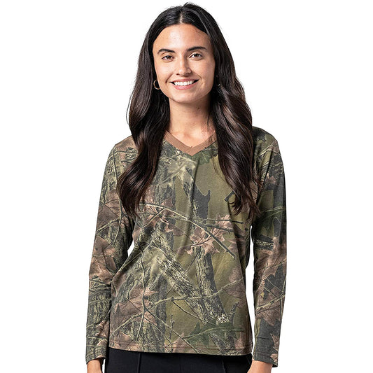 TrailCrest by Treel Women’s Athletic Cotton Performance Long Sleeve T-Shirt V-Neck Casual Sports Tops