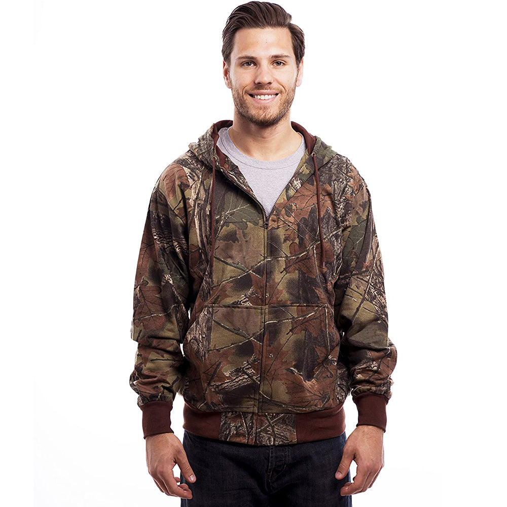 TrailCrest by Treel Men’s Camo Full Zip Up Hoodie Sweatshirt Fashion Hooded Jacket