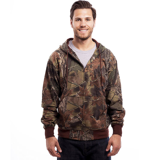 TrailCrest by Treel Men’s Camo Full Zip Up Hoodie Sweatshirt Fashion Hooded Jacket