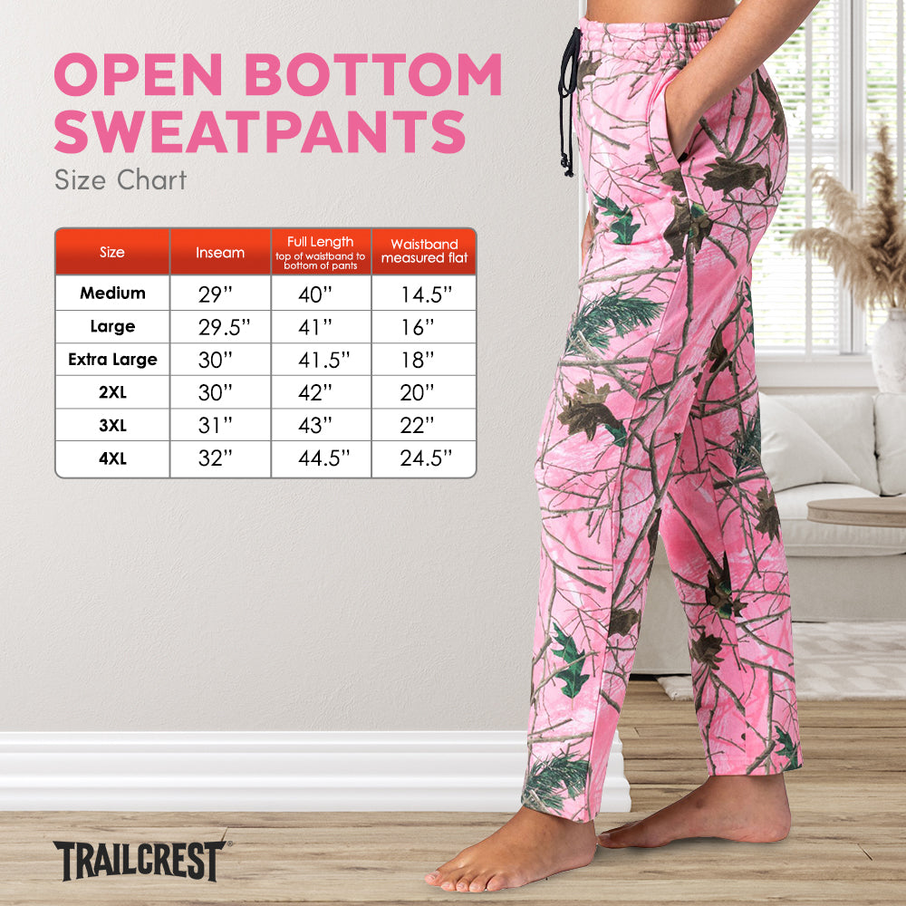 TrailCrest by Treel Women's Open Botton Cotton Blend Cozy Sweatpants Yoga Lounge Pants