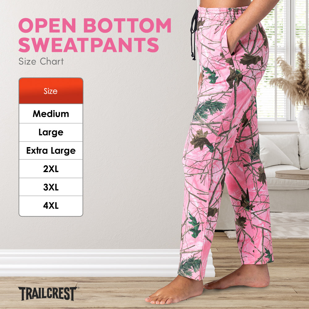 TrailCrest by Treel Women's Open Botton Cotton Blend Cozy Sweatpants Yoga Lounge Pants
