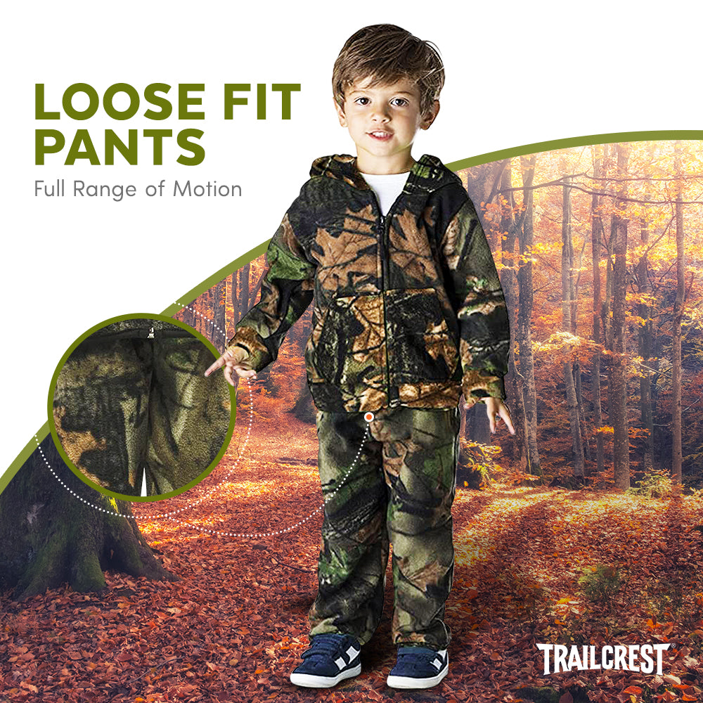 TrailCrest by Treel Infant-Toddler Camo Full Zip Hoodie Sweatshirt Fleece Jacket & Pants Set