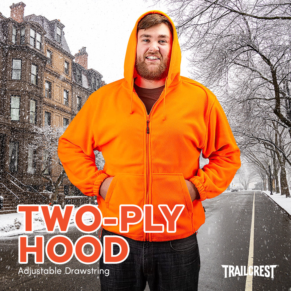 TrailCrest by Treel Chambliss Full Zip Safety Blaze Orange Sweatshirt Hoody