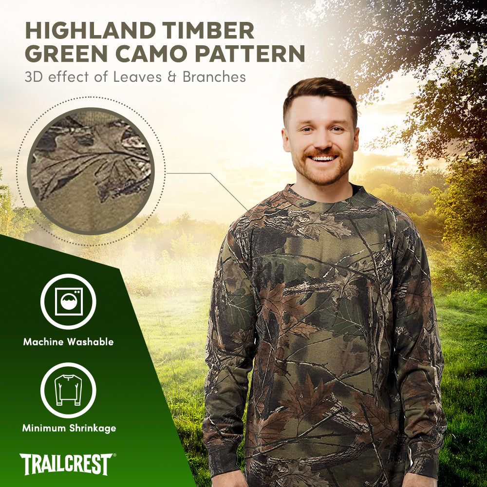 TrailCrest by Treel Men’s Athletic Cotton Long Sleeve T-Shirt Crew Neck Sports Tee