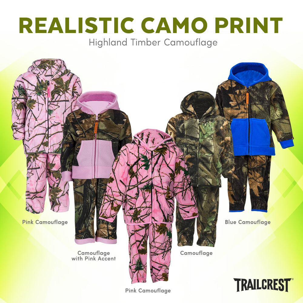 TrailCrest by Treel Infant-Toddler Camo Full Zip Hoodie Sweatshirt Fleece Jacket & Pants Set