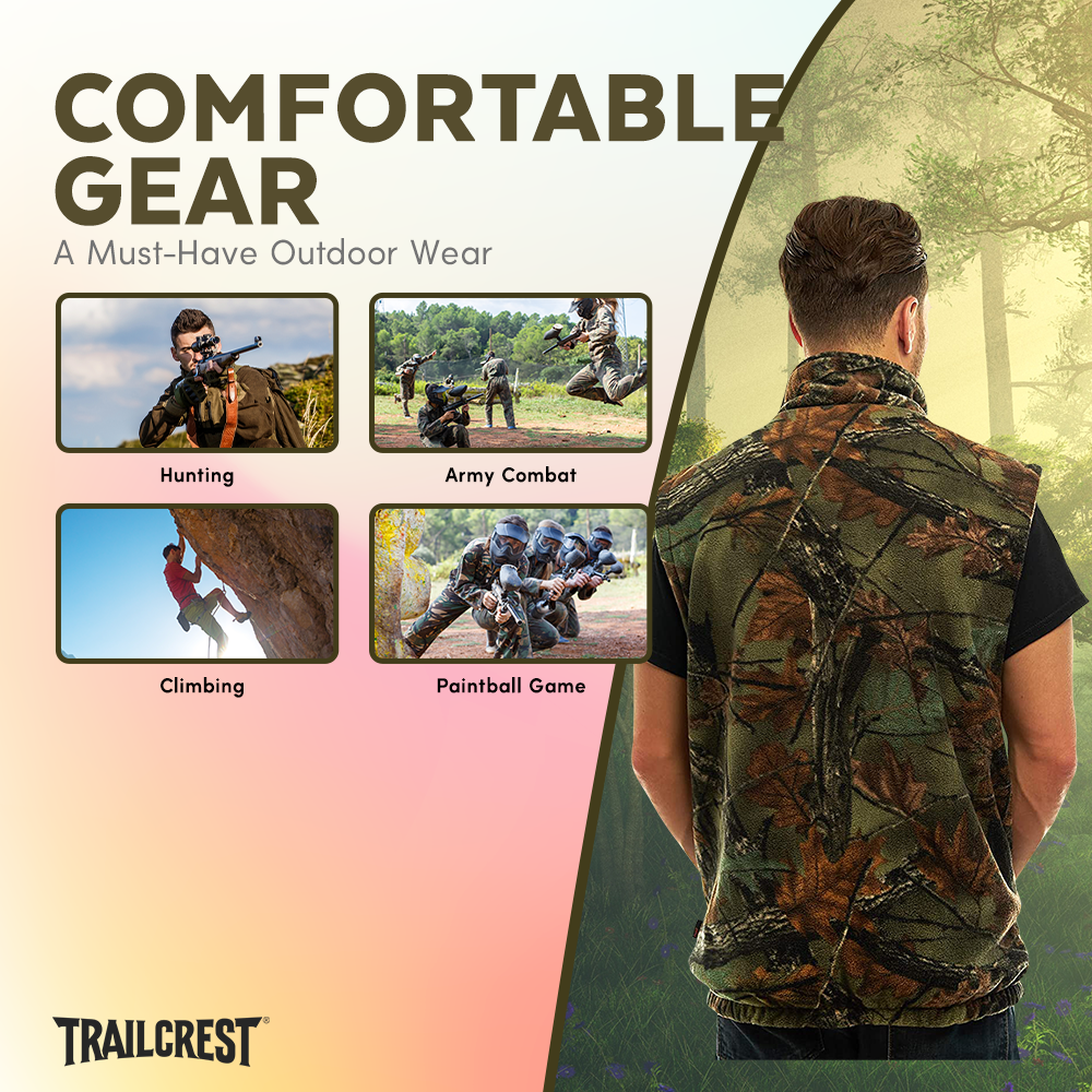 TrailCrest by Treel Men's Reversible Camo & Safety Blaze Orange Vest