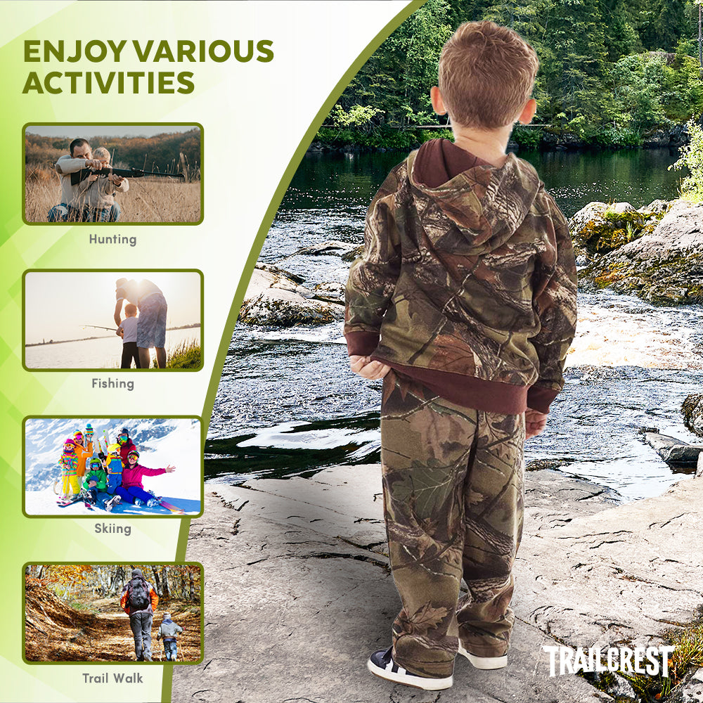 TrailCrest by Treel Infant - Toddler Cotton Camo Full Zip Hoodie Sweatshirt Jacket & Pants Set Tracksuit