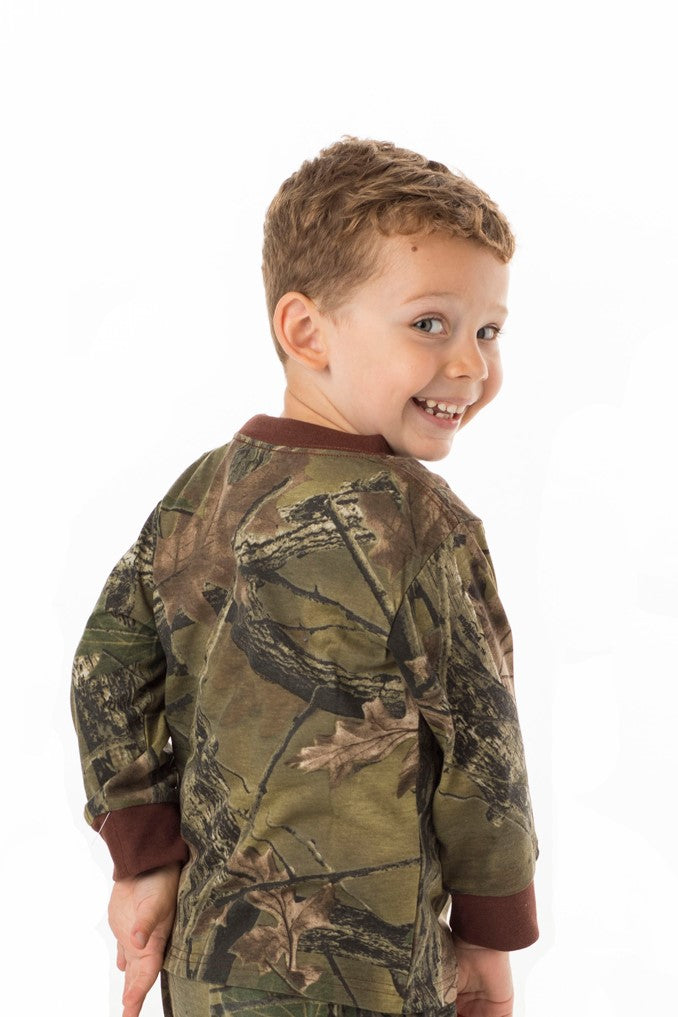 TrailCrest by Treel Toddler Long Sleeve Crew Neck Camo Cotton T-Shirt