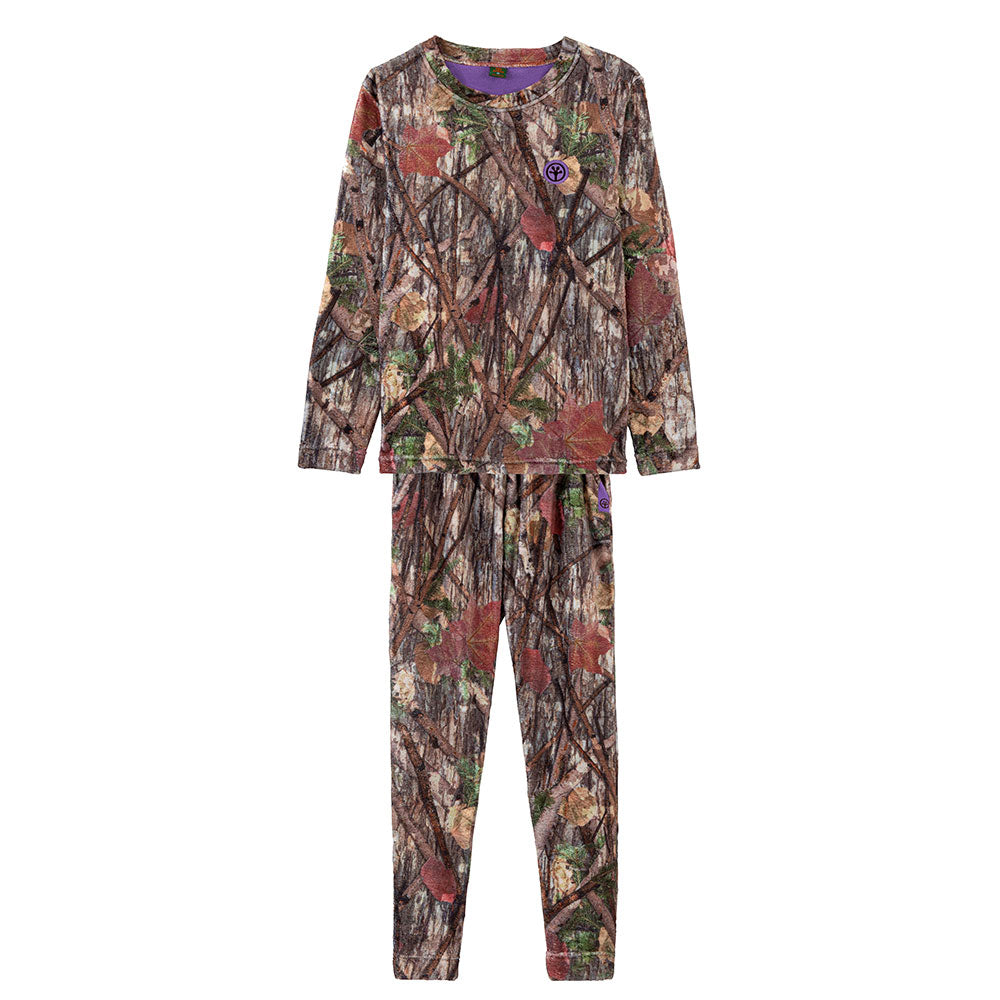 Coral Fleece Camo Pajama Set, Purple