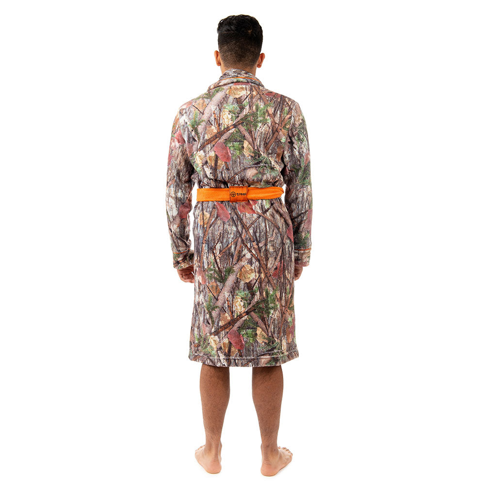 Coral Fleece Lounge Robe, Orange