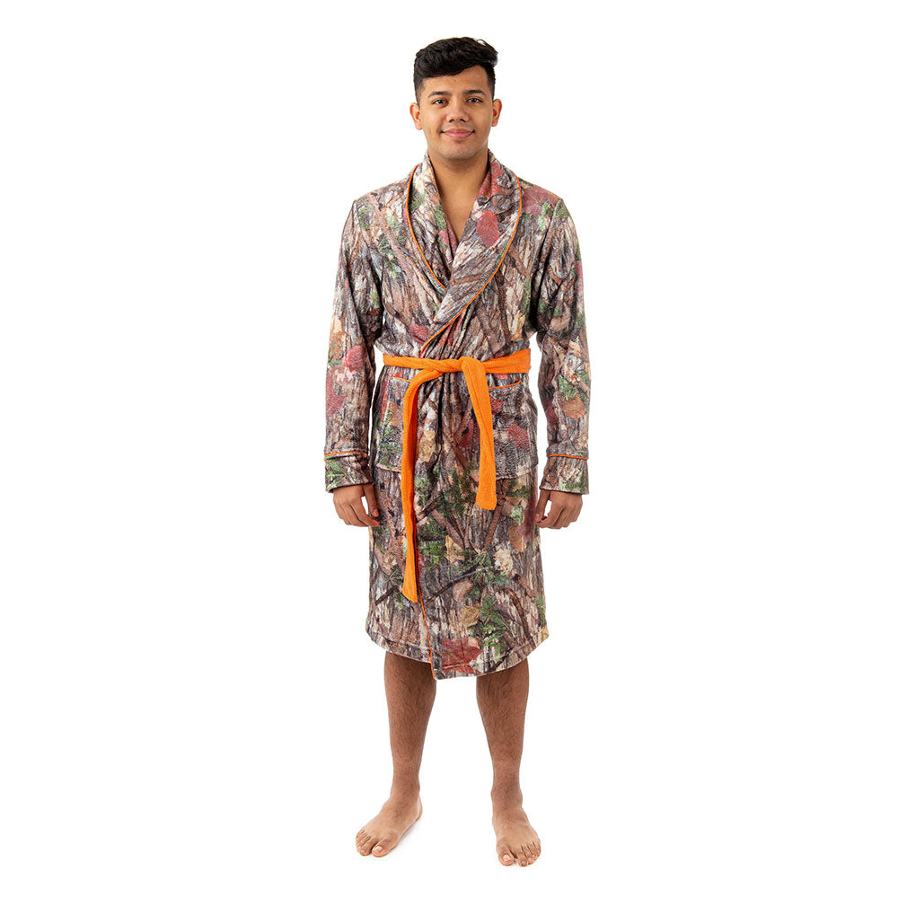 Coral Fleece Lounge Robe, Orange