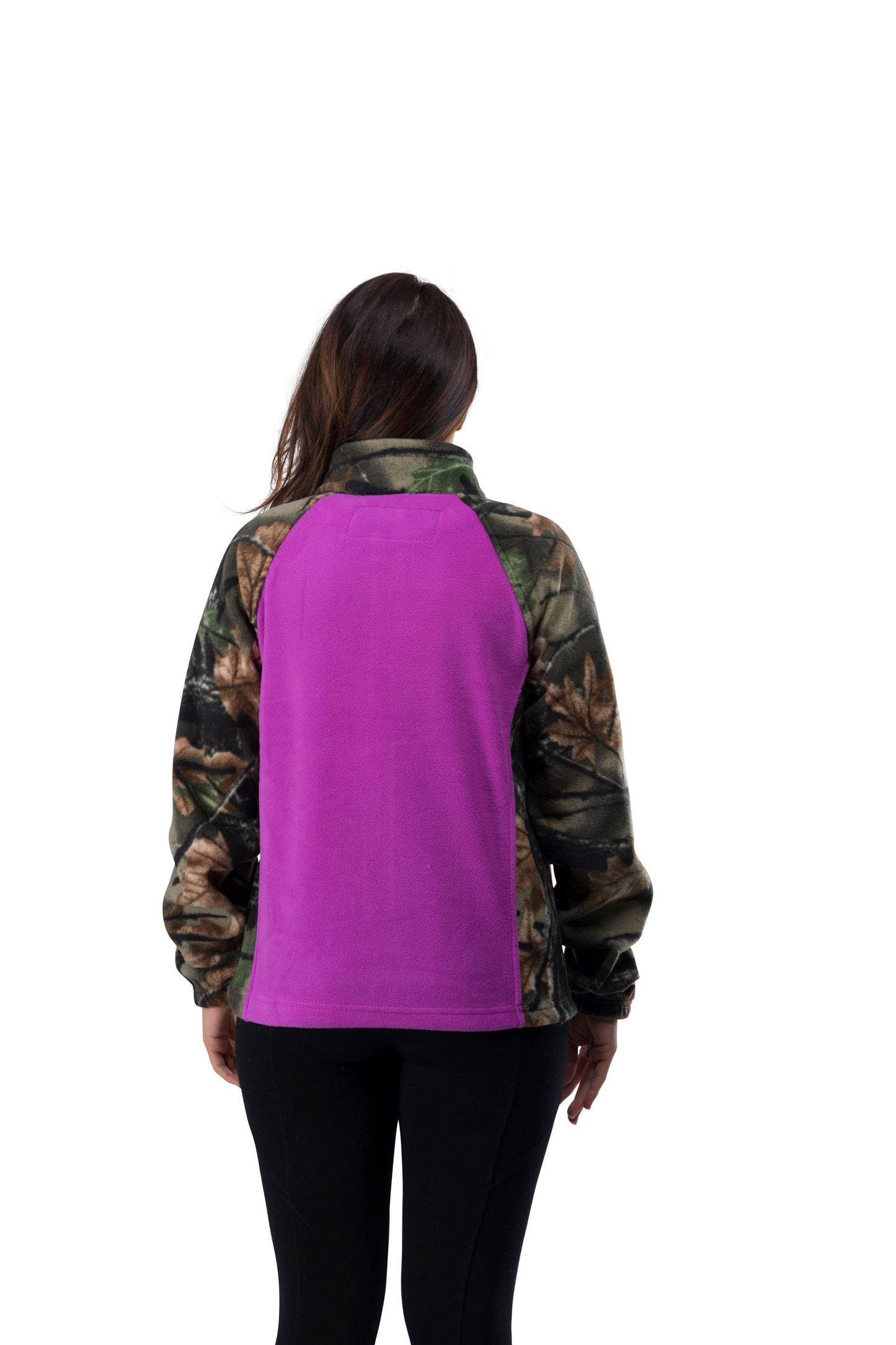 TrailCrest by Treel Women’s Fleece Semi-Fitted Full Zip Long Sleeve Camo Cardigan Jacket