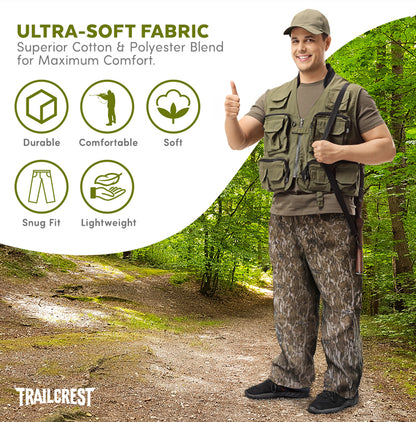 TrailCrest by Treel Men's Open Bottom Cotton Blend Cozy Sweatpants with 3 Pockets Yoga Lounge Hunting