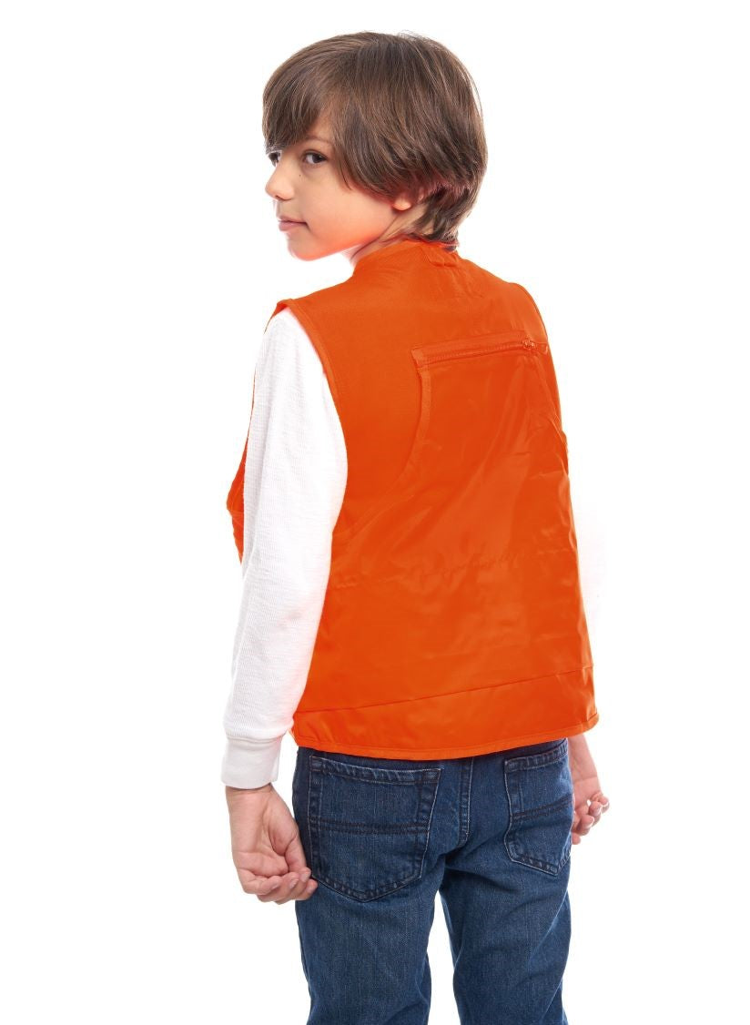 TrailCrest by Treel Kids Blaze Orange Safety Front Loader High Visibility Hunting Vest