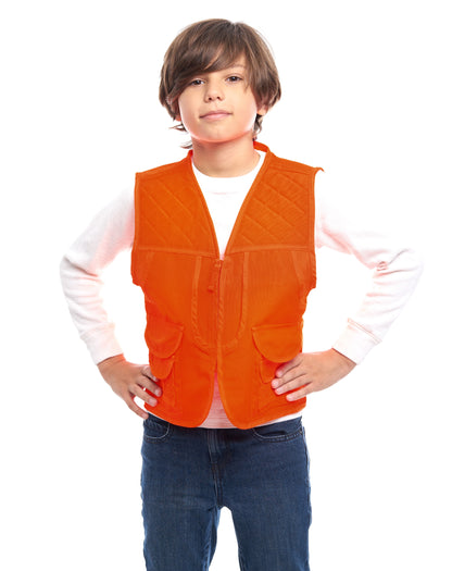 TrailCrest by Treel Kids Blaze Orange Safety Front Loader High Visibility Hunting Vest