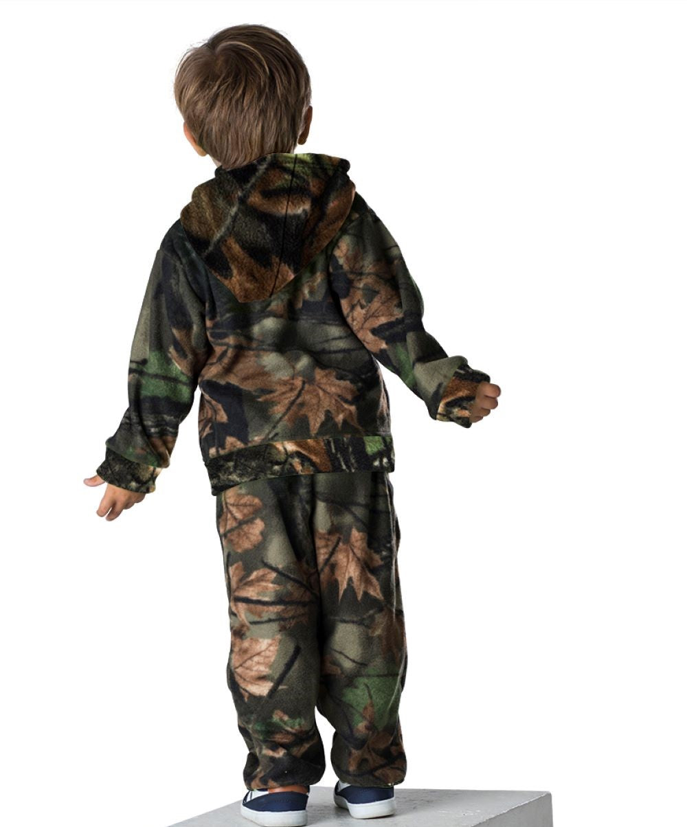 TrailCrest by Treel Infant-Toddler Camo Full Zip Hoodie Sweatshirt Fleece Jacket & Pants Set