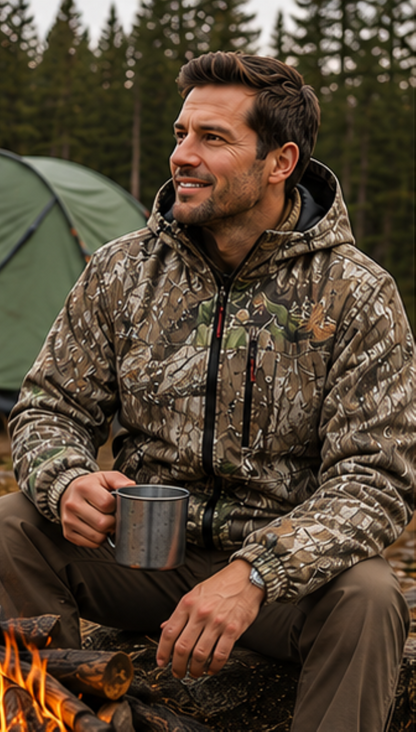 Mossy Oak Men's Insulated Camo Jacket – Country Roots Pattern – Quilted Lining, Cotton Twill Shell, Cold Weather Work Jacket