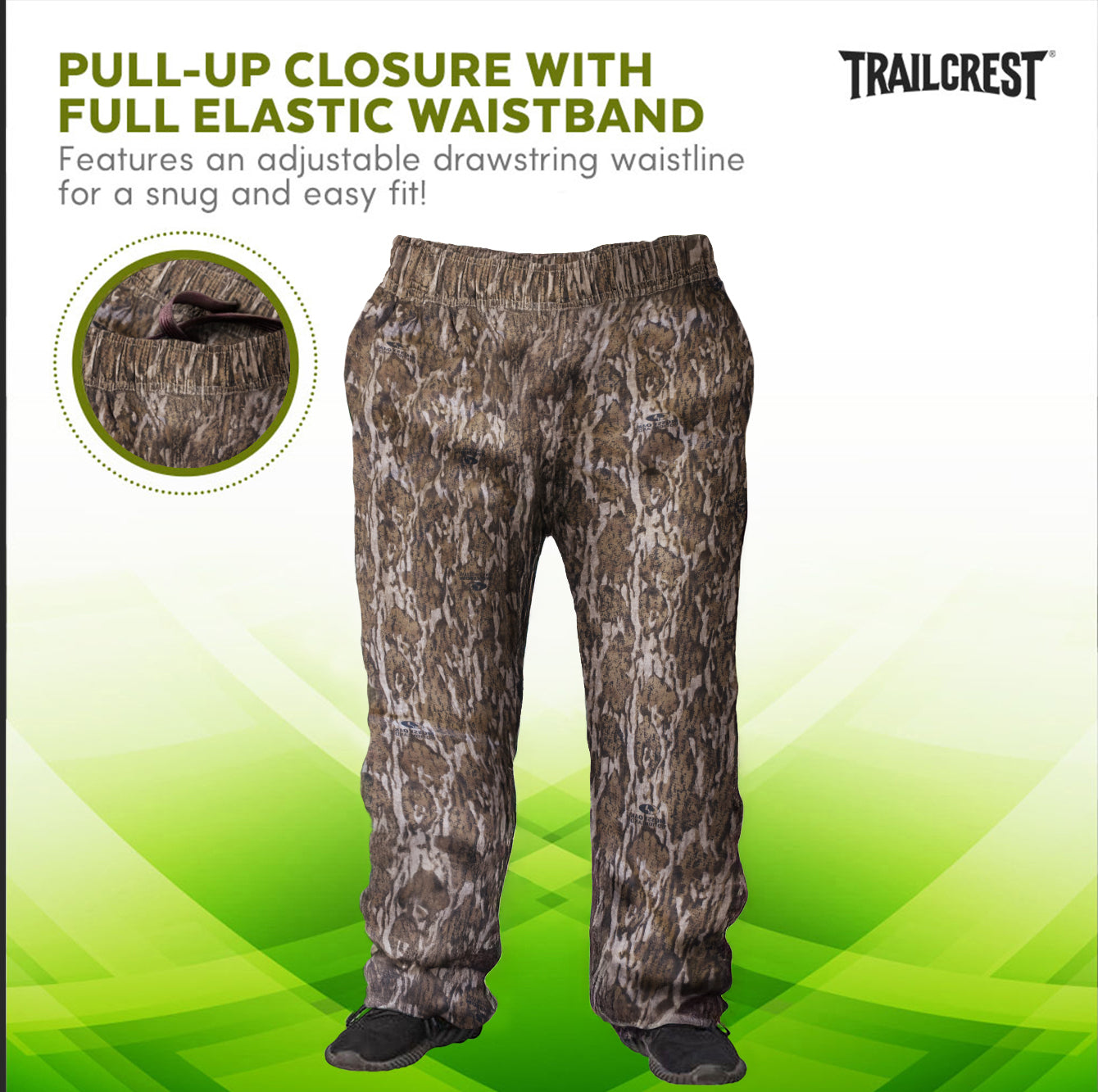 TrailCrest by Treel Men's Open Bottom Cotton Blend Cozy Sweatpants with 3 Pockets Yoga Lounge Hunting