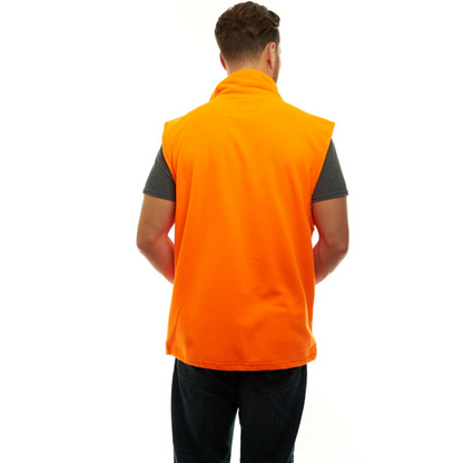 TrailCrest by Treel Men's Fleece Safety Blaze Orange High Visibility Hunting Vest