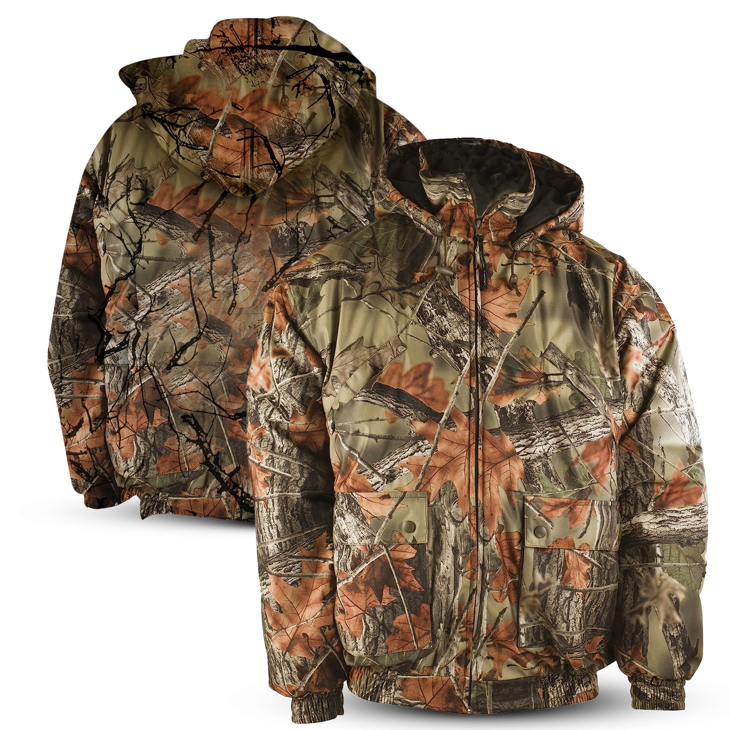 TrailCrest by Treel Men's Tactical Jacket - Insulated & Waterproof Warm Camo Hunting Coat