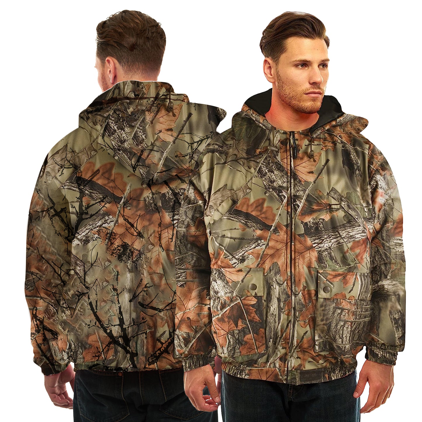 TrailCrest by Treel Men's Tactical Jacket - Insulated & Waterproof Warm Camo Hunting Coat