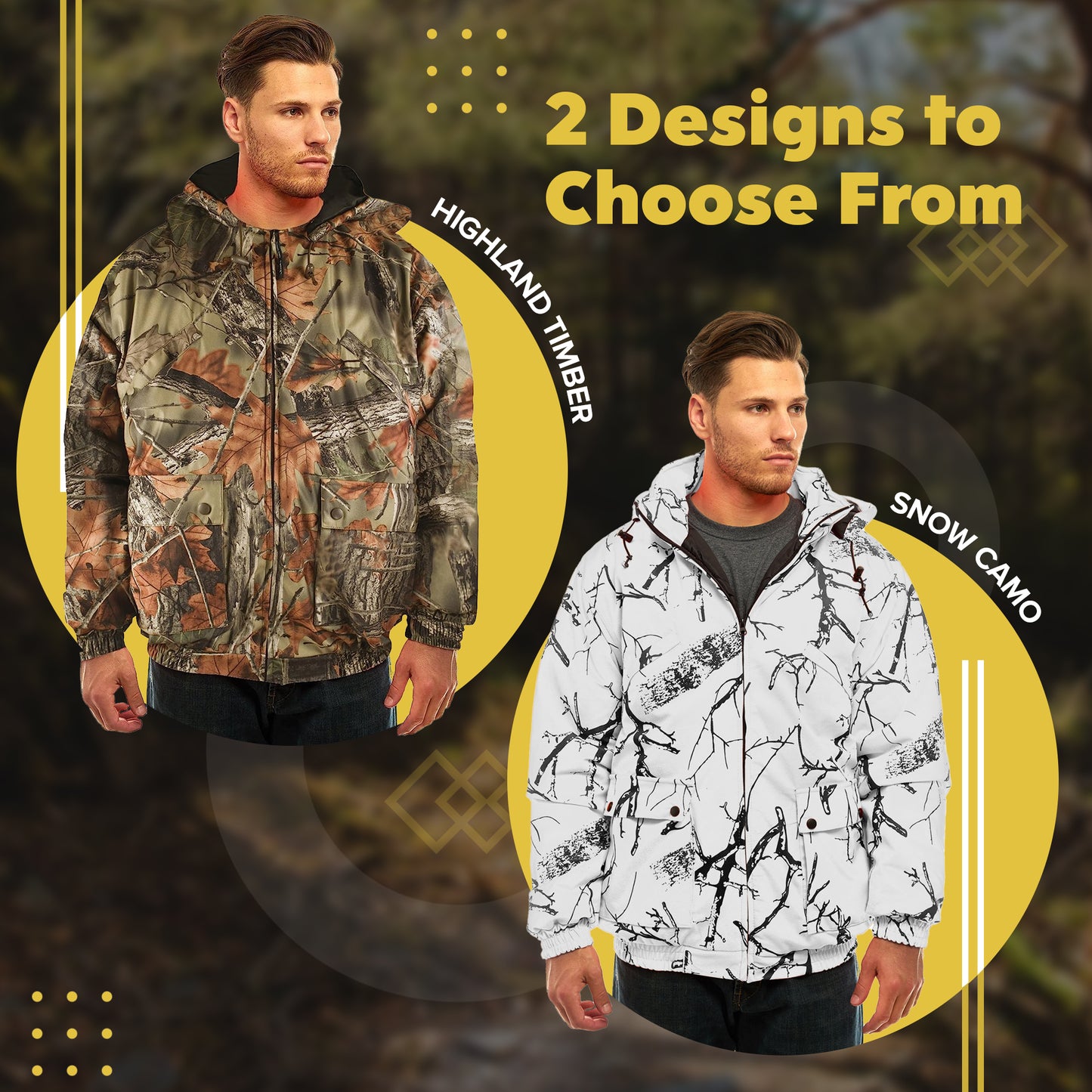 TrailCrest by Treel Men's Tactical Jacket - Insulated & Waterproof Warm Camo Hunting Coat