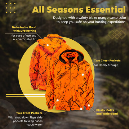 TrailCrest by Treel Men's Safety Blaze Orange Insulated & Waterproof Tanker Jacket