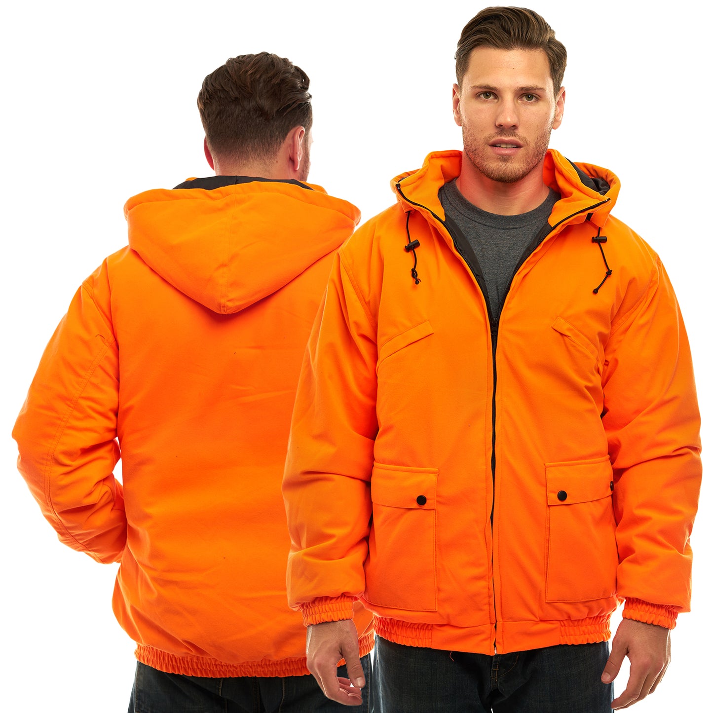 TrailCrest by Treel Men's Safety Blaze Orange Insulated & Waterproof Tanker Jacket