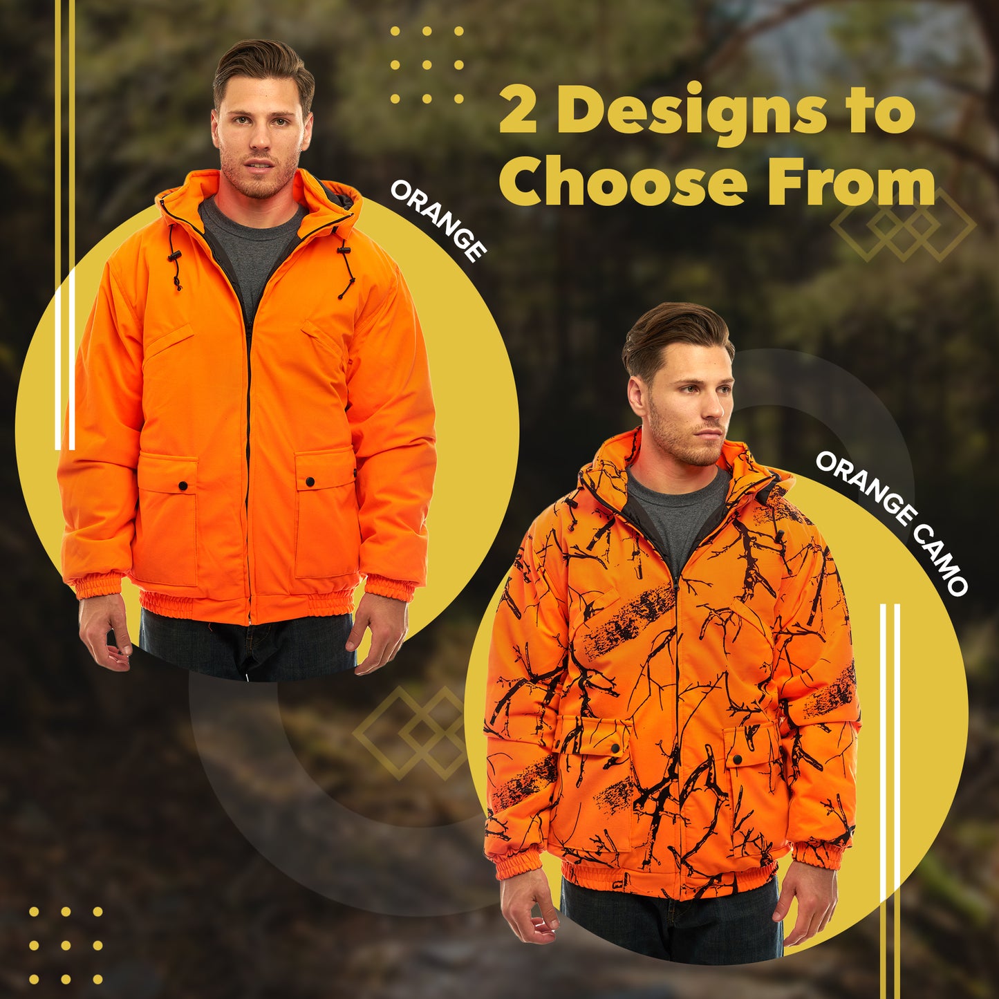 TrailCrest by Treel Men's Safety Blaze Orange Insulated & Waterproof Tanker Jacket