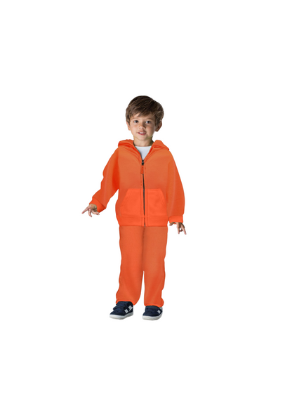 TrailCrest by Treel Toddler Safety Blaze Orange Full Zip Hoody Sweatshirt Fleece Jacket & Pants Set