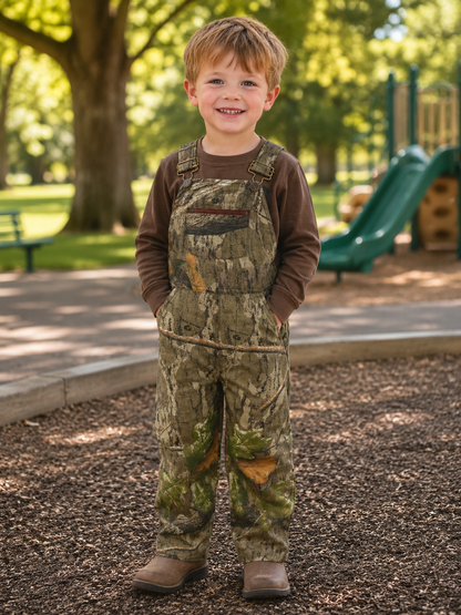 Kids Mossy Oak Country Roots / Bottomland Camo Cotton Bib Overall