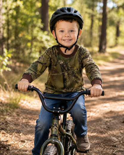 TrailCrest by Treel Toddler Long Sleeve Crew Neck Camo Cotton T-Shirt