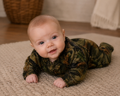 TrailCrest by Treel Infant Camo One Piece Play Footie Fleece Crawler