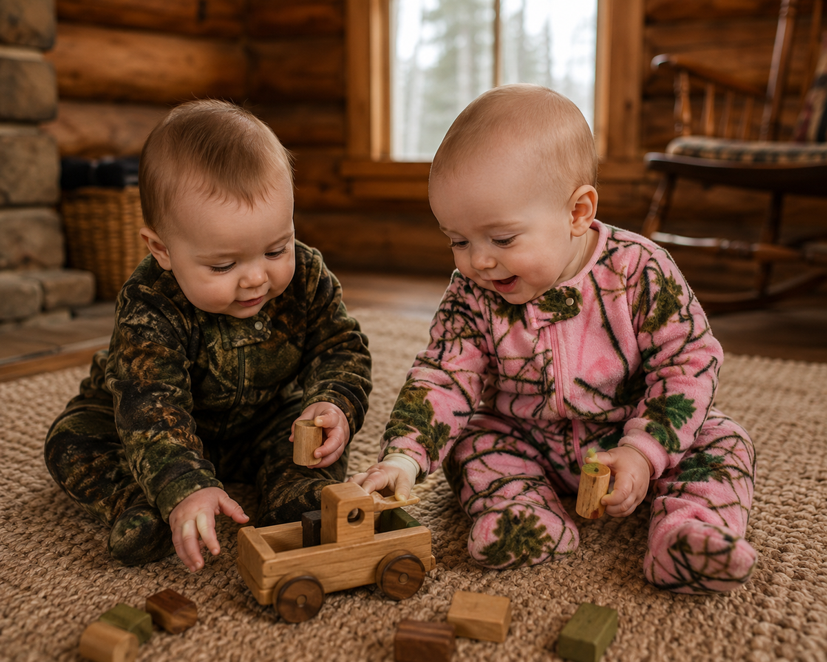 TrailCrest by Treel Infant Camo One Piece Play Footie Fleece Crawler
